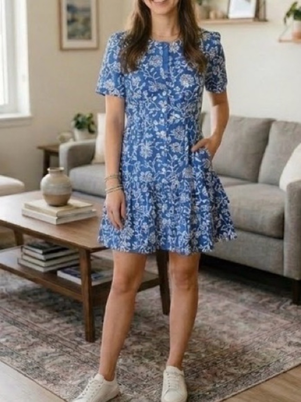 Skylar + Madison Blue and White Floral Blouse